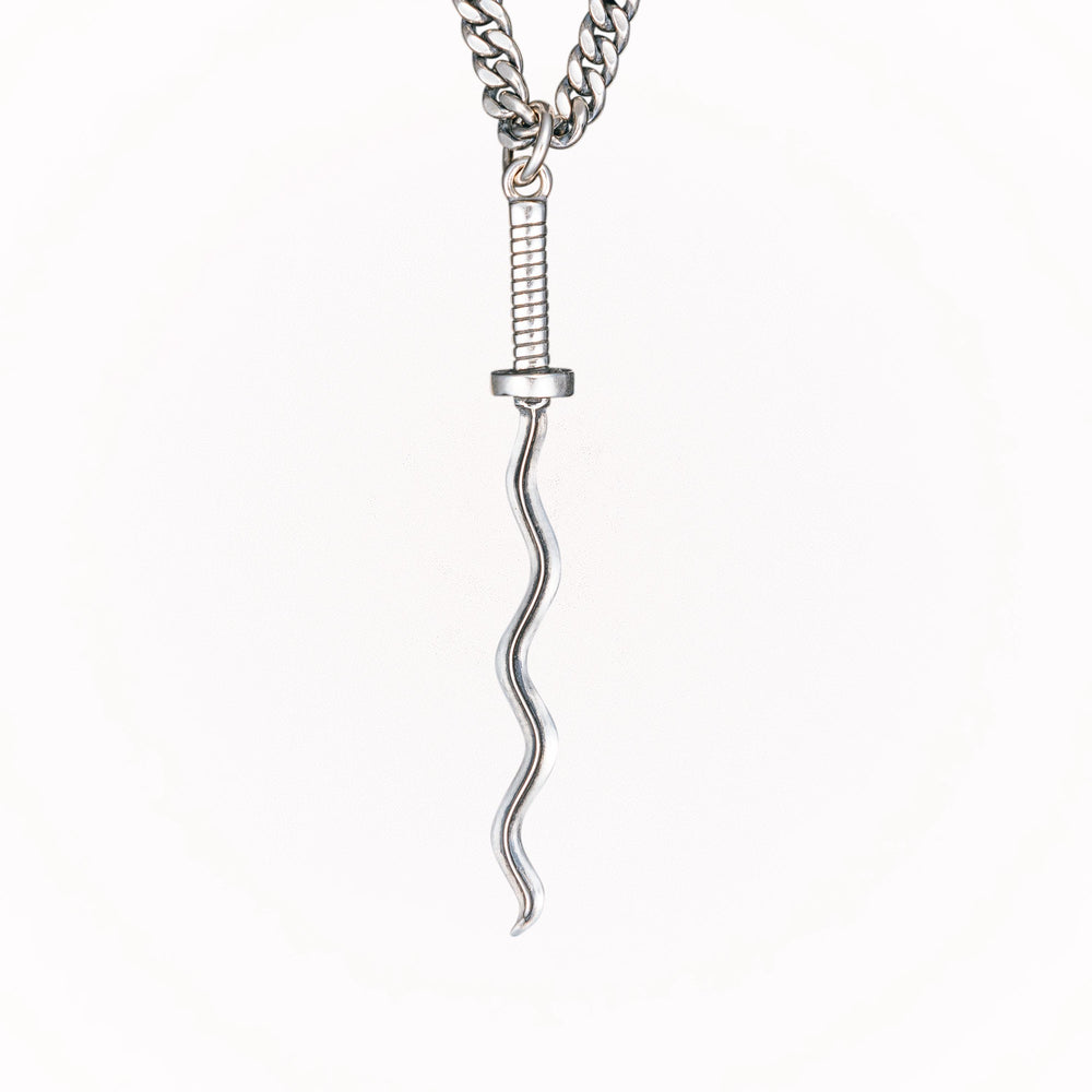 Curved Iguro Sword Necklace Pendant