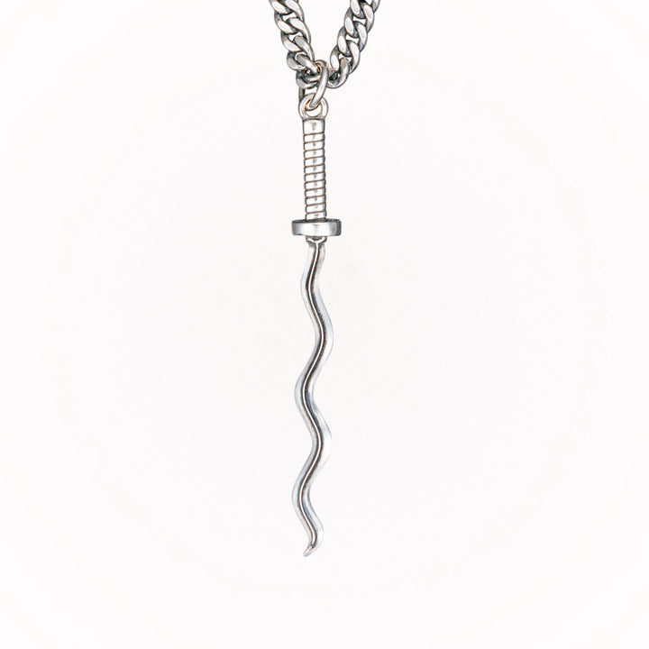 Curved Iguro Sword Necklace Pendant