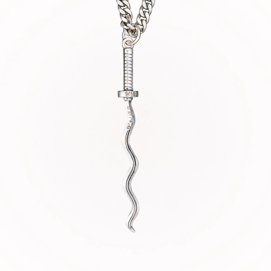 Curved Iguro Sword Necklace Pendant