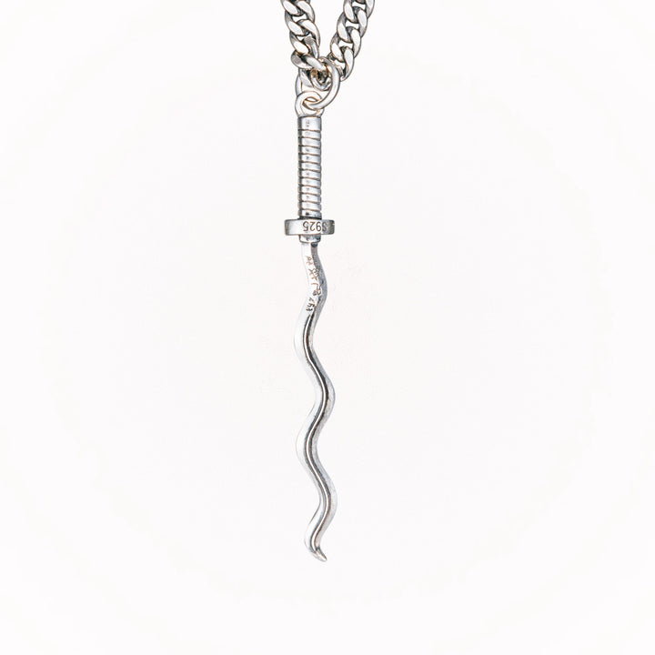 Curved Iguro Sword Necklace Pendant