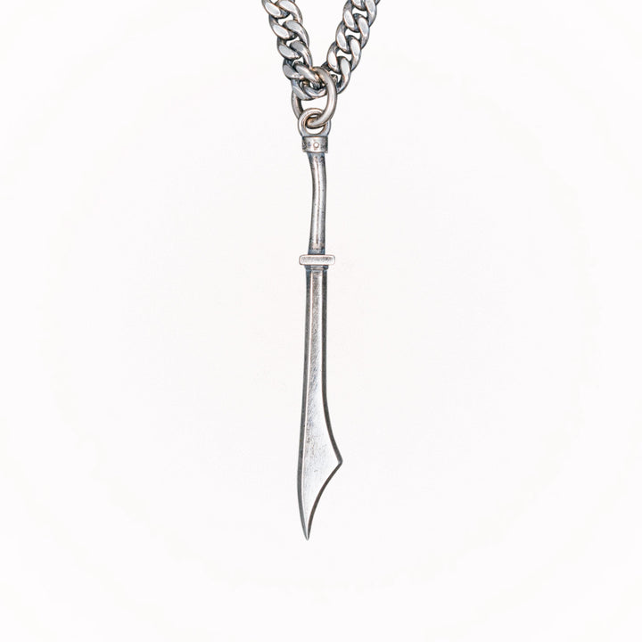 Jet Black Sword Necklace Pendant