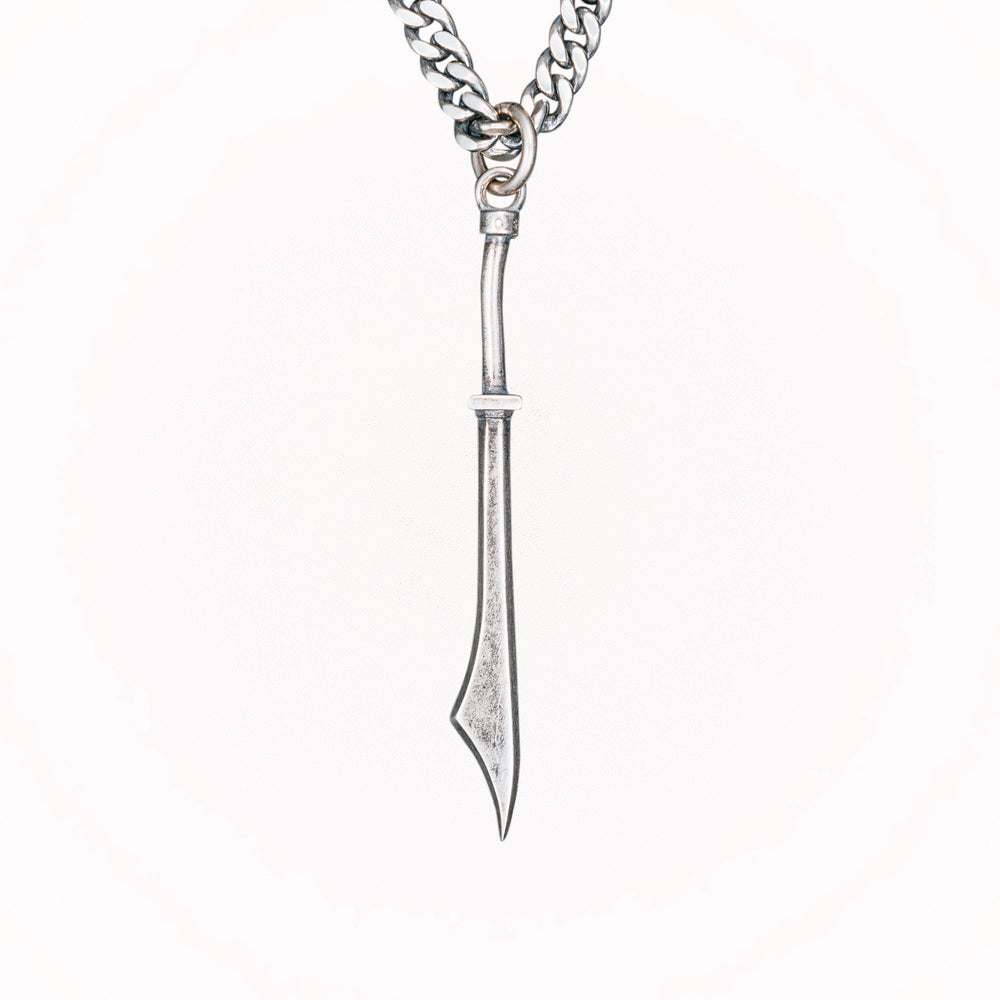 Jet Black Sword Necklace Pendant