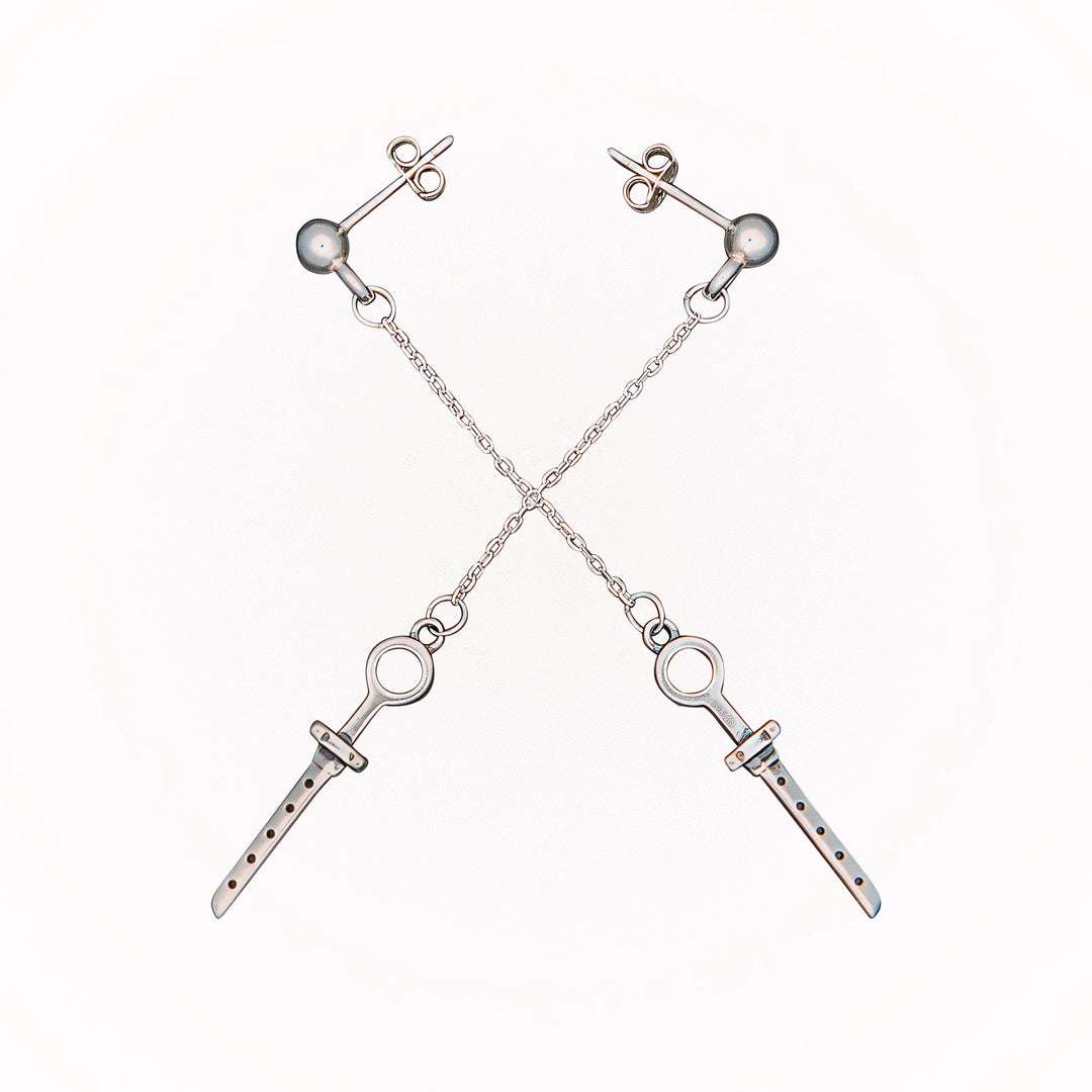 Counter Stroke Drop Earrings