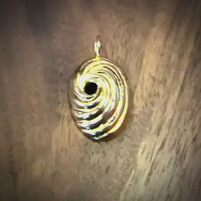 Spiral Mask Gold Plated Necklace Pendant